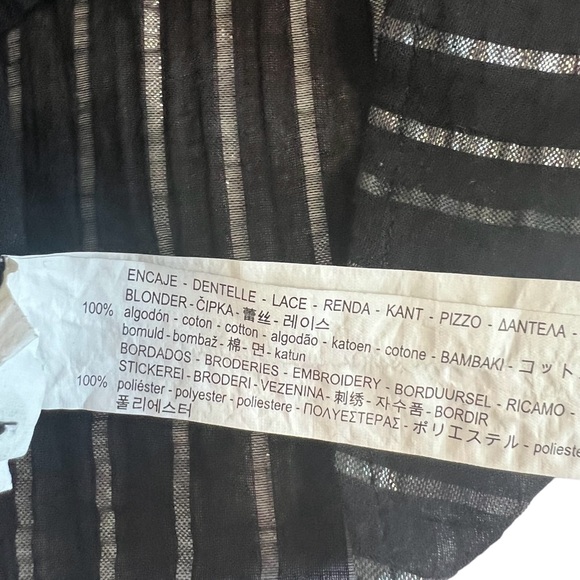 Zara Woman Black Top with Multicolored Embroidery Size S - Picture 4 of 7